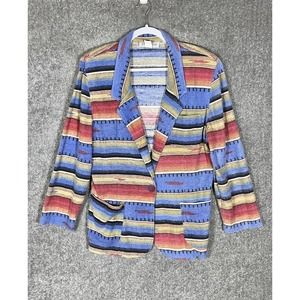 Vintage Stampede Southwest One Button Blazer Womens Size Medium Pockets USA Made